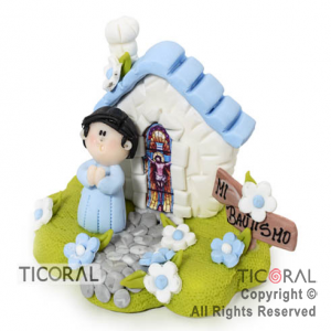 ADORNO CAPILLITA C/ANGELITO BAUTISMO CELESTE A. PO x 1